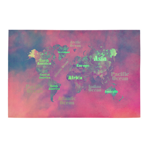 world map #world #map Azalea Doormat 24" x 16" (Sponge Material)