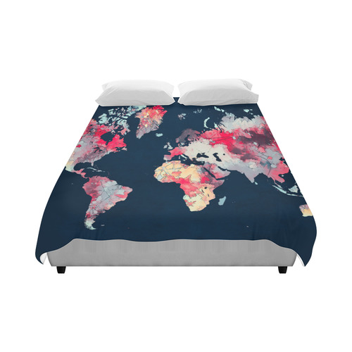 world map #world #map Duvet Cover 86"x70" ( All-over-print)