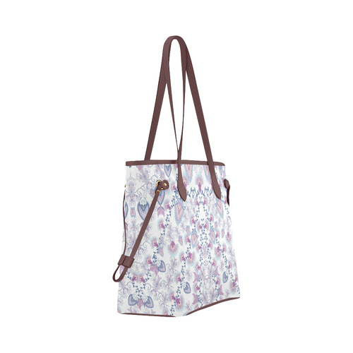 syrian flowers purple Clover Canvas Tote Bag (Model 1661)