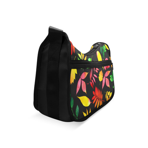 Red Green Yellow Autumn Leaves Floral Crossbody Bags (Model 1616)