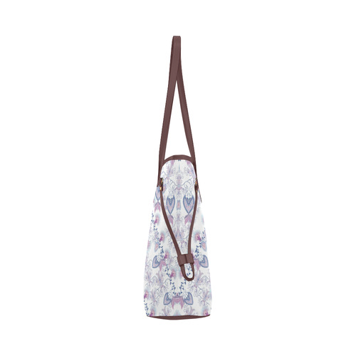 syrian flowers purple Clover Canvas Tote Bag (Model 1661)