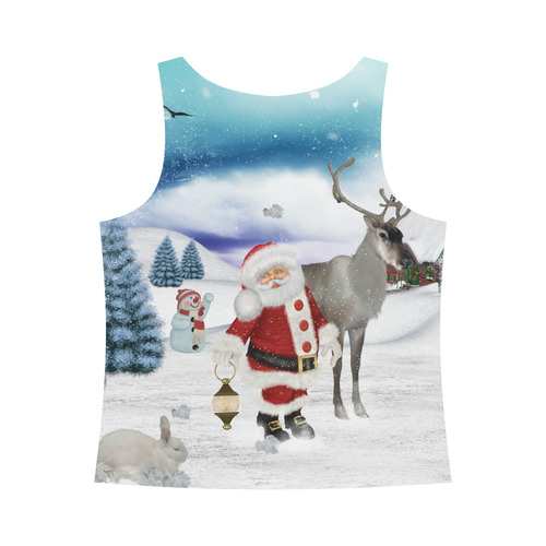 Christmas, Santa Claus with reindeer All Over Print Tank Top for Women (Model T43)