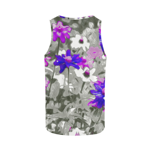 Flowers, black,white and splash C by JamColors All Over Print Tank Top for Women (Model T43)