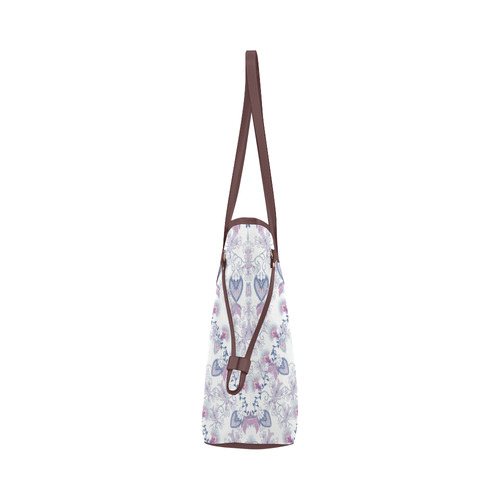 syrian flowers purple Clover Canvas Tote Bag (Model 1661)