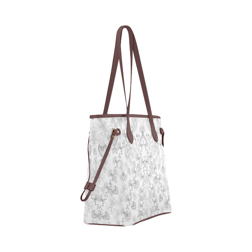 syrian flowers white Clover Canvas Tote Bag (Model 1661)