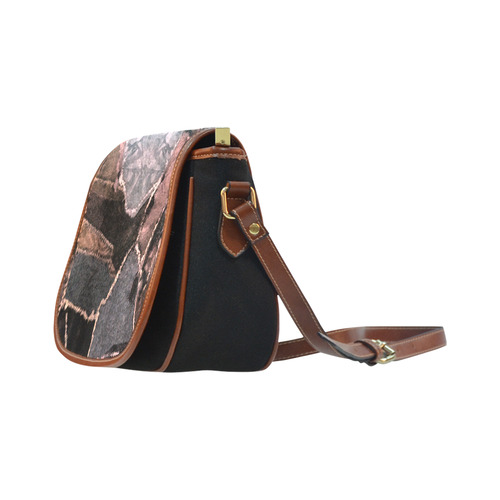 patchwork pattern Saddle Bag/Small (Model 1649)(Flap Customization)