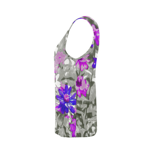 Flowers, black,white and splash C by JamColors All Over Print Tank Top for Women (Model T43)