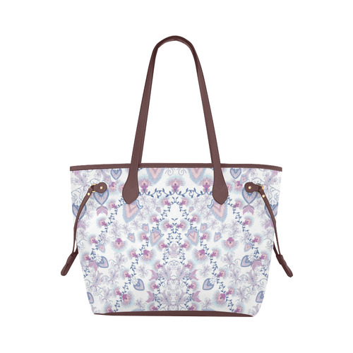 syrian flowers purple Clover Canvas Tote Bag (Model 1661)