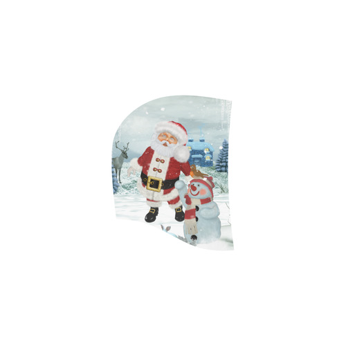 Christmas, Santa Claus with snowman All Over Print Sleeveless Hoodie for Women (Model H15)