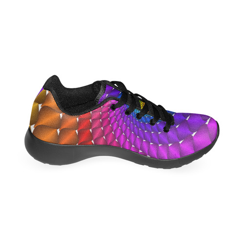 Psychedelic Rainbow Spiral Men's Running Shoes/Large Size (Model 020)