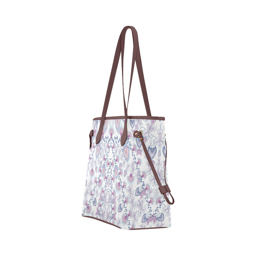 syrian flowers purple Clover Canvas Tote Bag (Model 1661)