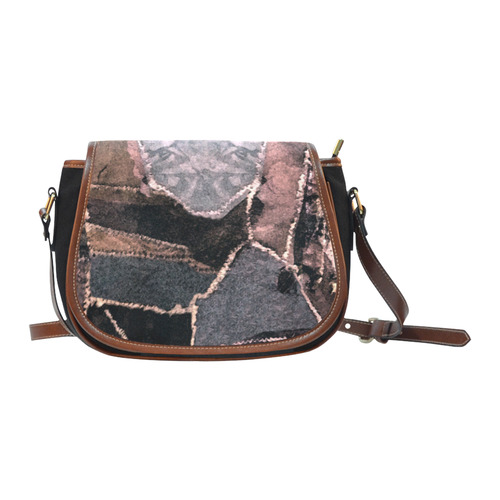 patchwork pattern Saddle Bag/Small (Model 1649)(Flap Customization)