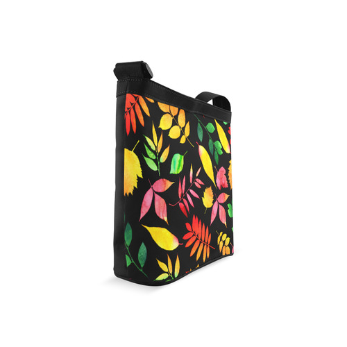 Red Green Yellow Autumn Leaves Floral Crossbody Bags (Model 1613)