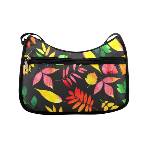 Red Green Yellow Autumn Leaves Floral Crossbody Bags (Model 1616)