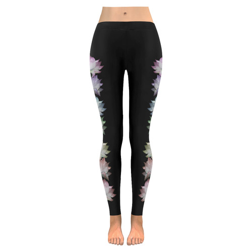 Lotus Chakra 2 Women's Low Rise Leggings (Invisible Stitch) (Model L05)