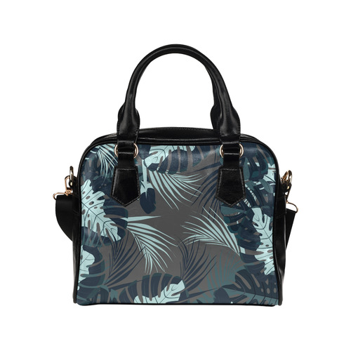 Tropical Monstera Leaves Jungle Pattern Shoulder Handbag (Model 1634)