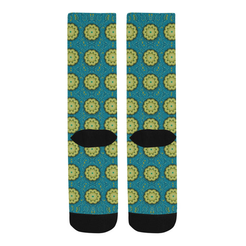 Sunshine mandalas on blue Trouser Socks