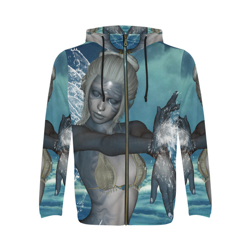 The fairy of water All Over Print Full Zip Hoodie for Men (Model H14)