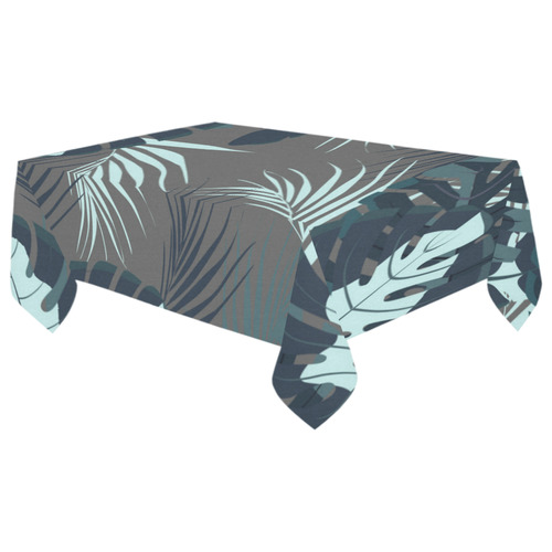 Tropical Monstera Leaves Jungle Pattern Cotton Linen Tablecloth 60"x 104"