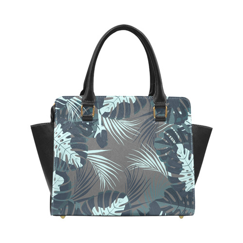 Tropical Monstera Leaves Jungle Pattern Classic Shoulder Handbag (Model 1653)