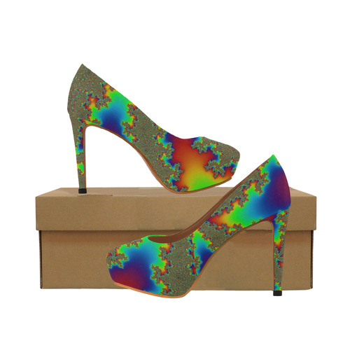 neon blue high heels