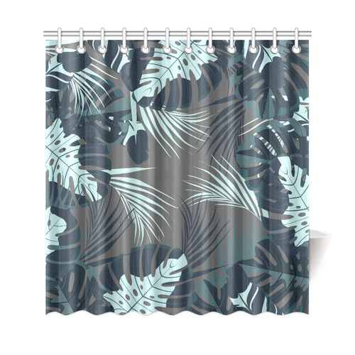 Tropical Monstera Leaves Jungle Pattern Shower Curtain 69"x72"
