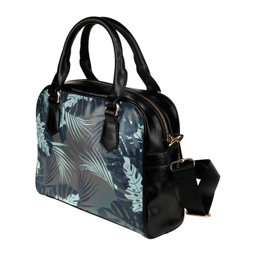 Tropical Monstera Leaves Jungle Pattern Shoulder Handbag (Model 1634)