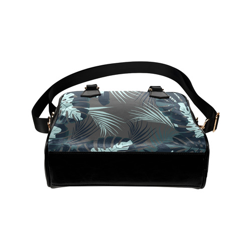 Tropical Monstera Leaves Jungle Pattern Shoulder Handbag (Model 1634)