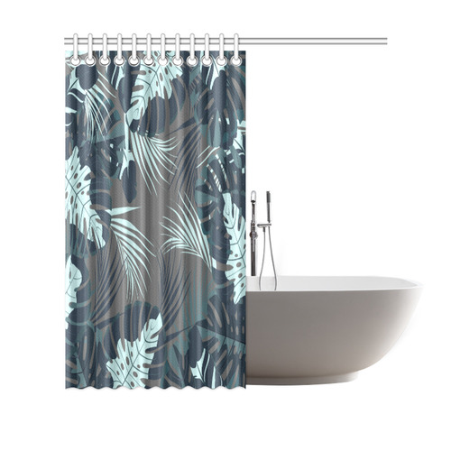 Tropical Monstera Leaves Jungle Pattern Shower Curtain 69"x70"