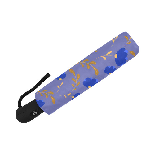 Cute Little Blue Flowers Floral Auto-Foldable Umbrella (Model U04)