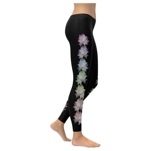 Lotus Chakra 2 Women's Low Rise Leggings (Invisible Stitch) (Model L05)