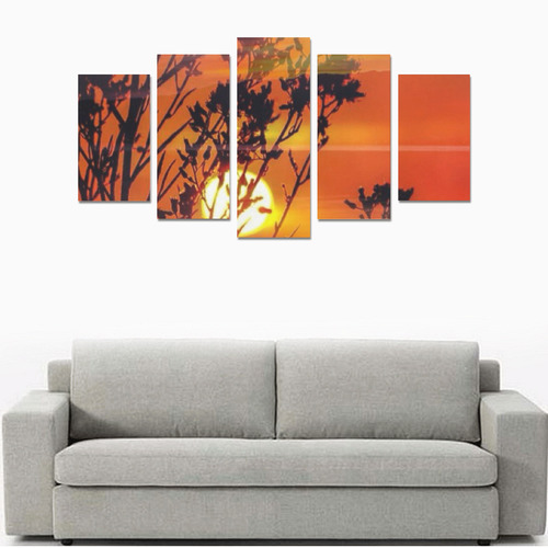 red sunset Canvas Print Sets A (No Frame)
