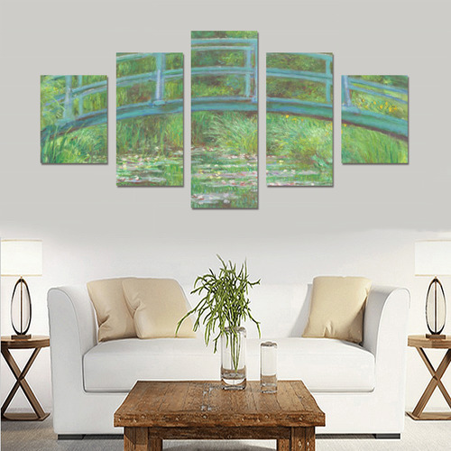 Monet Japanese Bridge Water Lily Pond Canvas Print Sets B (No Frame)