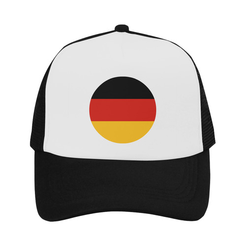 German Flag Colored Stripes Button Trucker Hat