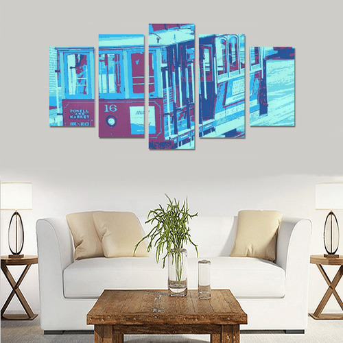 San Francisco aqua Canvas Print Sets A (No Frame)