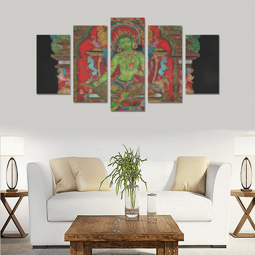 Green Tara from Tibetan Buddhism Canvas Print Sets A (No Frame)