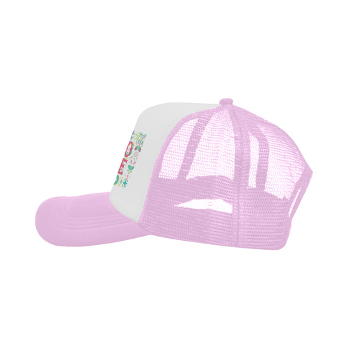 Pastel Colorful Floral LOVE Lettering Trucker Hat