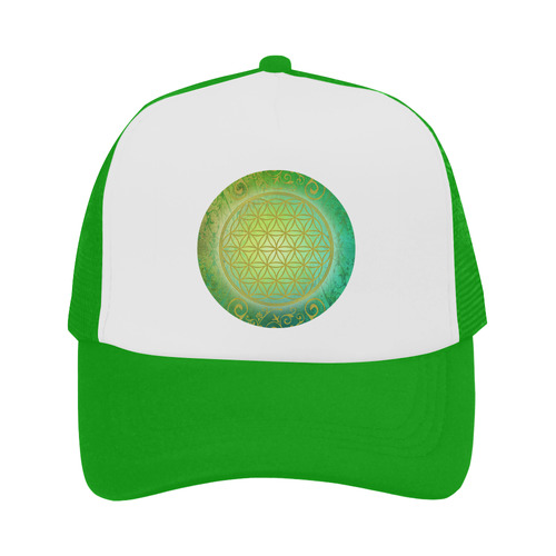 Symbol FLOWER OF LIFE vintage gold green Trucker Hat