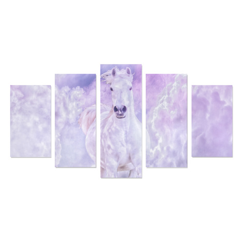 Girly Romantic Horse Of Clouds Canvas Print Sets A (No Frame)