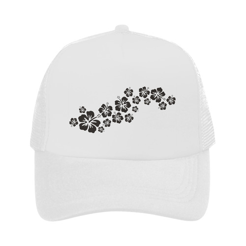 HIBISCUS aloha blossoms garland black Trucker Hat