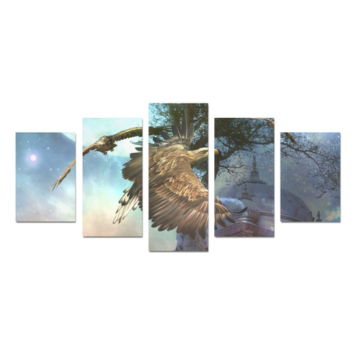 Awesome flying eagle Canvas Print Sets D (No Frame)
