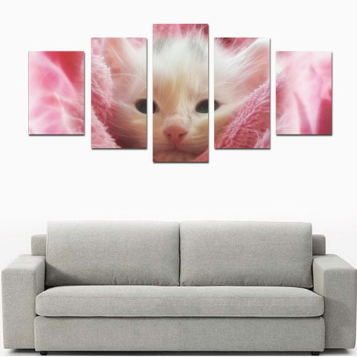 Kitty Loves Pink Canvas Print Sets D (No Frame)