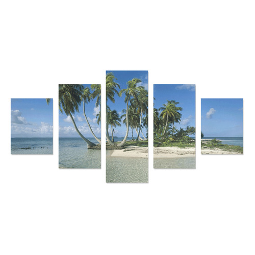 Palm Trees Tropical Nature Beach Canvas Print Sets B (No Frame)