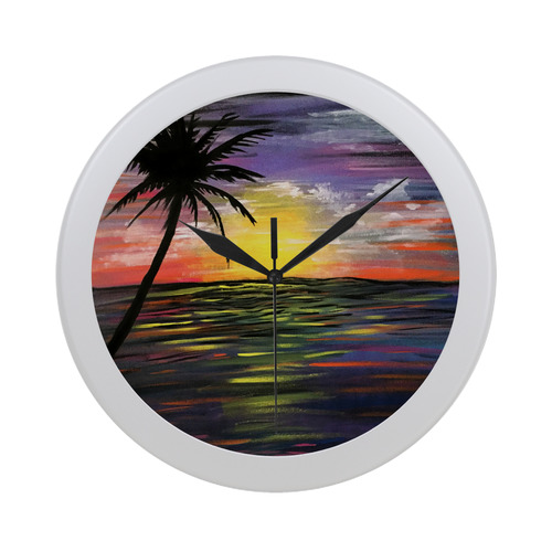 Sunset Sea Circular Plastic Wall clock