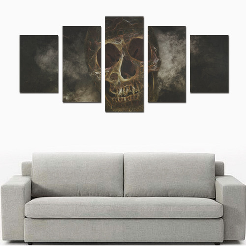 Mysterious  Golden Skull Canvas Print Sets D (No Frame)
