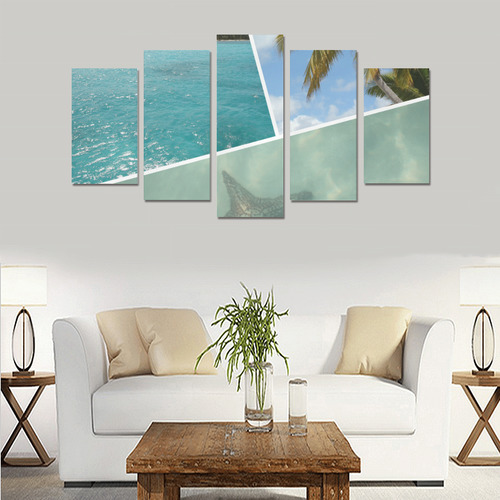 Caribbean Vacation Photo Collage Canvas Print Sets A (No Frame)