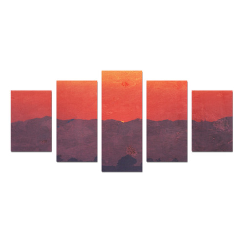 Five Shades of Sunset Canvas Print Sets D (No Frame)