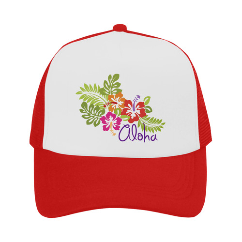Tropical Aloha Hibiscus Blossoms Bouquet Trucker Hat
