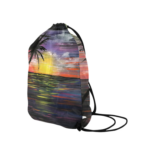 Sunset Sea Large Drawstring Bag Model 1604 (Twin Sides)  16.5"(W) * 19.3"(H)