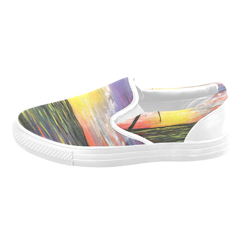 Sunset Sea Women's Unusual Slip-on Canvas Shoes (Model 019)